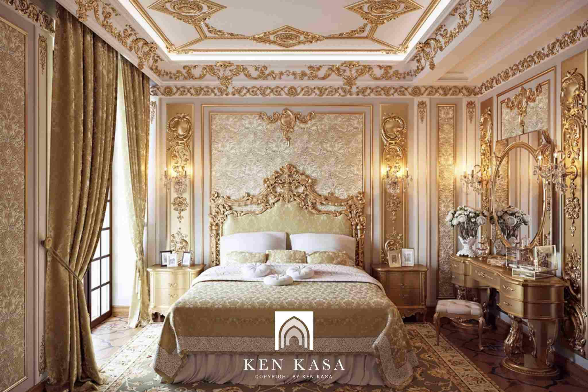 Mẫu phòng ngủ khách sạn tân cổ điển hoàng gia 
